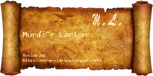 Murár Larion névjegykártya